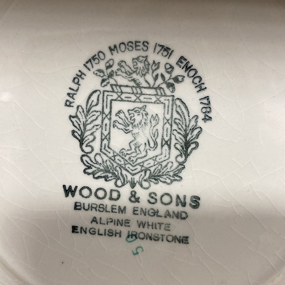 Wood and Sons Child's Alphabet Plate, English Ironstone, 1950s Blue Alphabet - Picture 3 of 4